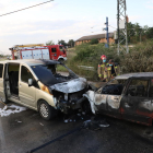 Cinc ferits en una col·lisió entre dos vehicles a la Bordeta