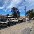 Cotxes cremats a Kenosha després dels disturbis antiracistes.