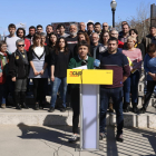 La plana mayor de la CUP, ayer, en la presentación de su propuesta de programa para las catalanas.