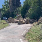 Una imagen del desprendimiento en la carretera de Sant Esteve de la Sarga.