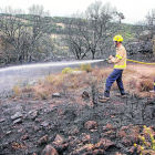 Imagen del fuego del pasado viernes en La Donzell d’Urgell. 
