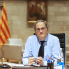 El president del Govern, Quim Torra, reunit pel seguiment de la covid-19 a Catalunya al Palau de la Generalitat