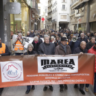 Imagen de archivo de una manifestación de la Marea Pensionista en el centro de Lleida.