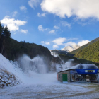 Innivació artificial a les pistes d’Espot Esquí.