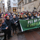 Imagen de archivo de una manifestación a favor de la inmersión lingüística en la plaza Paeria. 