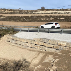 El muro que se ha rehecho en la carretera de Agramunt.