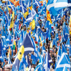 Escocia se llenó ayer de banderas para reclamar una nueva consulta sobre la independencia. 