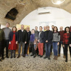 Foto de família de l'esmorzar d'ERC de Lleida amb els periodistes.