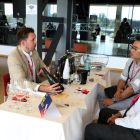 Algunos de los participantes en la Wine Business Meeting en la Llotja ayer por la mañana.