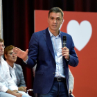 Pedro Sánchez ahir durant la presentació dels compromisos del PSOE per al 10-N.