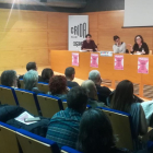 Rubèn Cobo, Natàlia Sánchez y Eulàlia Reguant en el debate.