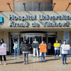 Una de les protestes que els MIR han fet aquestes dos setmanes a l’hospital Arnau de Vilanova.