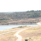 El embalse  de L’Albagés que ya ha iniciado el vaciado para comprobar la consolidación de la presa.