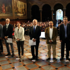 Los ocho rectores de las universidades catalanas.