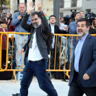 Jordi Sànchez i Jordi Cuixart el dia que van declarar davant de l'Audiència Nacional.