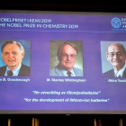 Els desenvolupadors de les bateries d'ions de liti guanyen el Nobel de Química