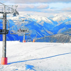 Esquiadors ahir a l’estació de Port Ainé, al Pallars Sobirà.