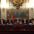 El magistrat Manuel Marchena, al centre de la imatge, presideix el tribunal de set jutges.