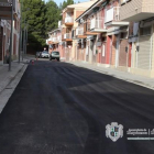Las obras de pavimentación en la calle W de Mequinensa.