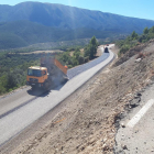 Obres de la variant provisional al tram afectat pel despreniment.