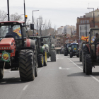 Una tractorada en Lleida el pasado mes de marzo en protesta por la crisis de precios que afecta al sector de la fruta dulce.