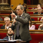 El presidente de la Generalitat, Quim Torra, durante una intervención en el pleno del Parlament.