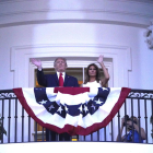 Donald Trump y Melanie durante los actos del 4 de Julio. 