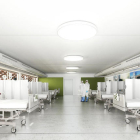Recreación virtual del interior del nuevo edificio modular que se quiere construir anexo al Hospital Arnau de Vilanova.