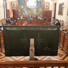 Pleno semipresencial en la Diputación de Lleida.
