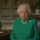 Un moment del discurs als britànics de la reina Isabel II.