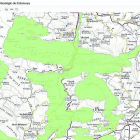 Las zonas marcadas en verde están protegidas. 