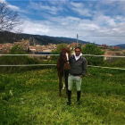 Albert Hermoso, ahir amb el cavall Atento, a les instal·lacions d’Els Serrats d’Os de Balaguer.