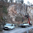 El talud de la carretera de acceso a Torà de Tost, en Ribera d'Urgellet (Alt Urgell), donde se colocarán nuevas mallas de protección.