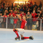 Iker Bosch celebra un gol amb el seu equip, el Wolfurt d’Àustria.