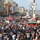 Multitudinària protesta antigovernamental, ahir, a Beirut.