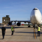 El Boeing 747 de una compañía estadounidense lleva aparcado en Alguaire desde el pasado febrero.