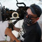 El cineasta leridano Joel Munu, en un momento del rodaje el pasado septiembre del corto ‘El Capital’.