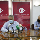 Jaume Saltó i Oriol Oró en un moment de la roda de premsa.