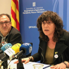 La consellera d'Agricultura, Teresa Jordà, a la roda de premsa.