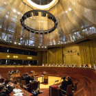Una vista a la gran sala del Tribunal de Justícia Europeu, amb seu a Luxemburg.
