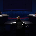 Els dos candidats estaven separats per barreres de plexiglàs.