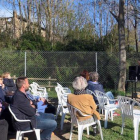 El alcalde Fèlix Larrosa durante el acto ayer en Grenyana. 