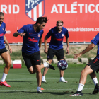 Una reciente sesión de entrenamiento de la plantilla del Atlético de Madrid.