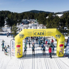 Participants en la sortida de la Marxa Pirineu disputada ahir entre les estacions de Lles i Aransa.