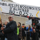 Mobilització de pensionistes a Lleida, l’abril del 2018.