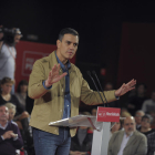 El presidente del Gobierno, Pedro Sánchez, ayer, en un acto de los socialistas vascos en Barakaldo.