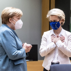 Angela Merkel y la presidenta de la CE, Ursula Von der Leyen.