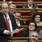 El líder dels socialistes catalans, Miquel Iceta, ahir al Parlament.