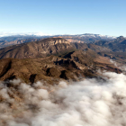 Vista aérea de la Conca de Tremp, dentro del ámbito del Geoparque Orígens.