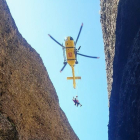 Imagen de un rescate el pasado fin de semana en el Solsonès. 